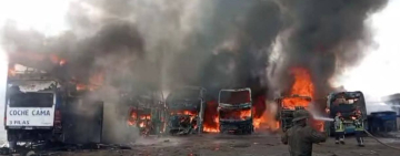 En inmediaciones de la terminal se registra incendio de gran magnitud