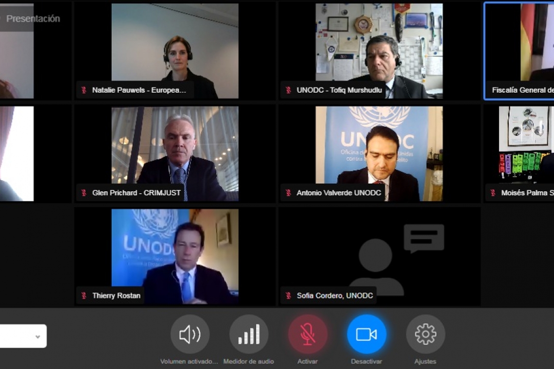 Fiscal General participa en encuentro virtual de la ONODC para analizar la lucha antidroga