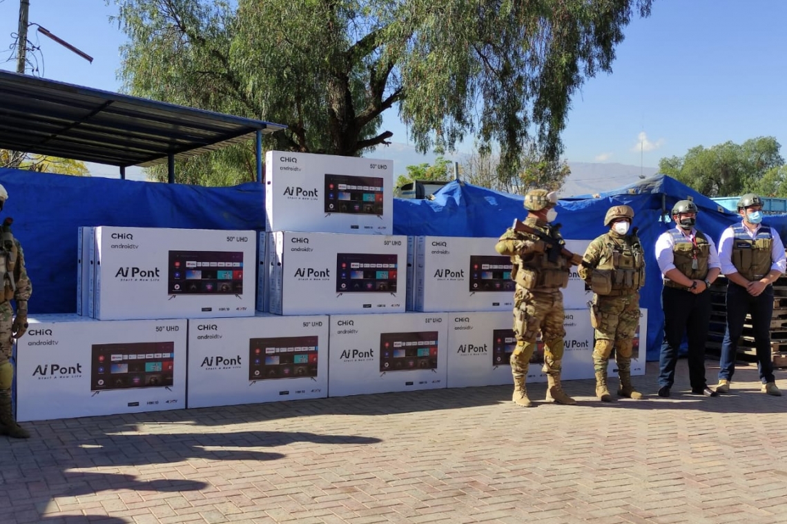 40 televisores de contrabando con un avalúo de  9 mil dólares fueron incautados en Cochabamba