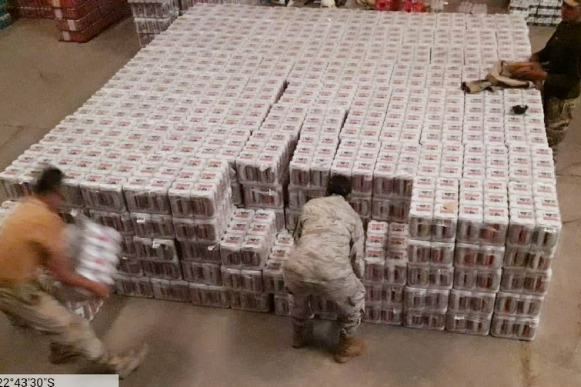Militares incautan 800 fardos de cerveza en Bermejo, frontera con Argentina