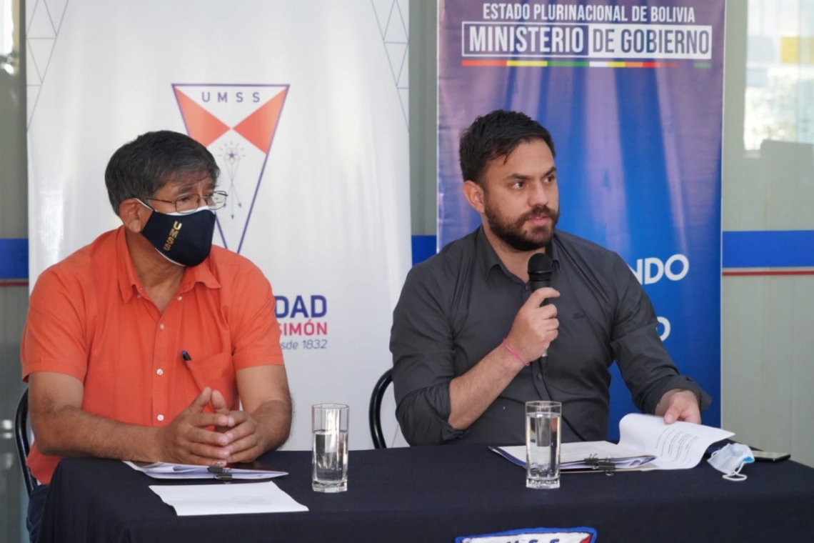 Estudiantes de la Universidad San Simón harán pasantías en el Ministerio de Gobierno