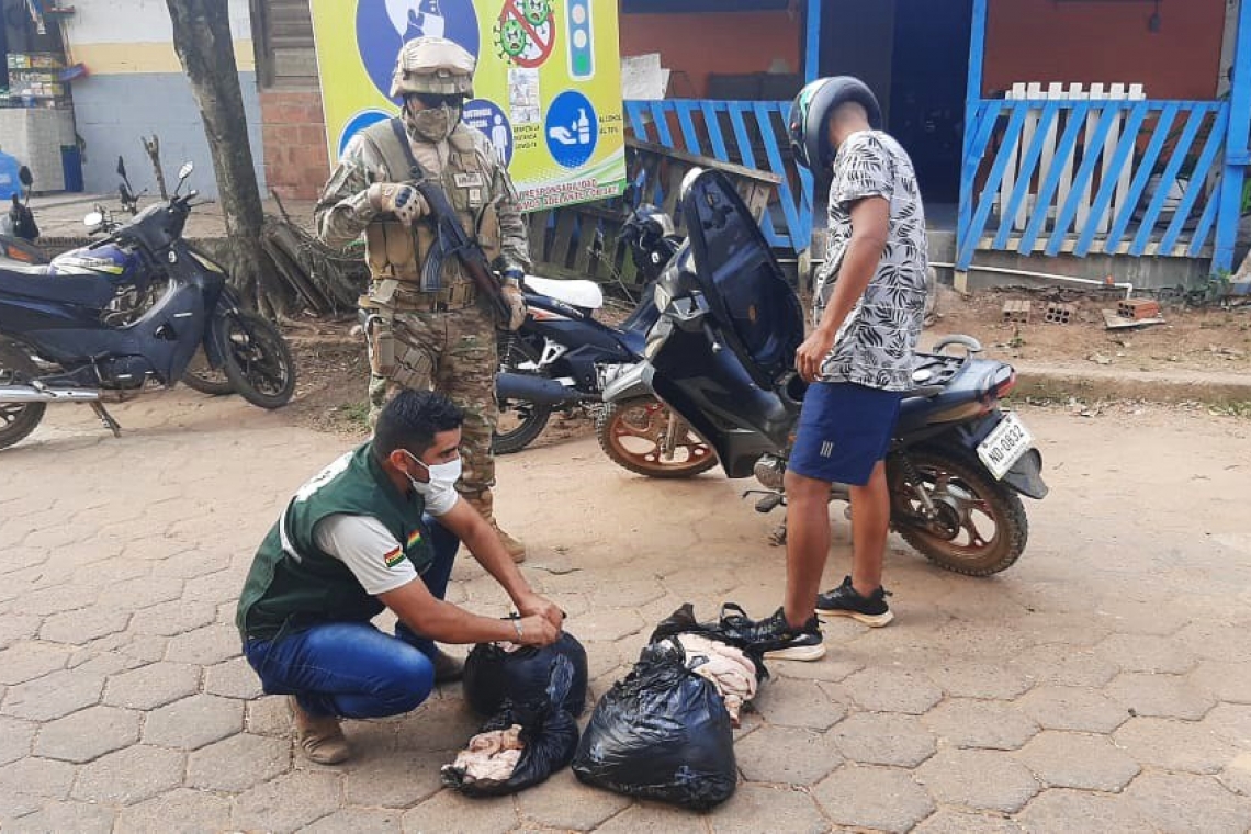 Marinos comisan carne de pollo, desperdicios de animales y cerveza en Pando