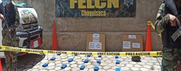 La FELCN confisca 22 kilos de cocaína y marihuana en Sucre y Cochabamba