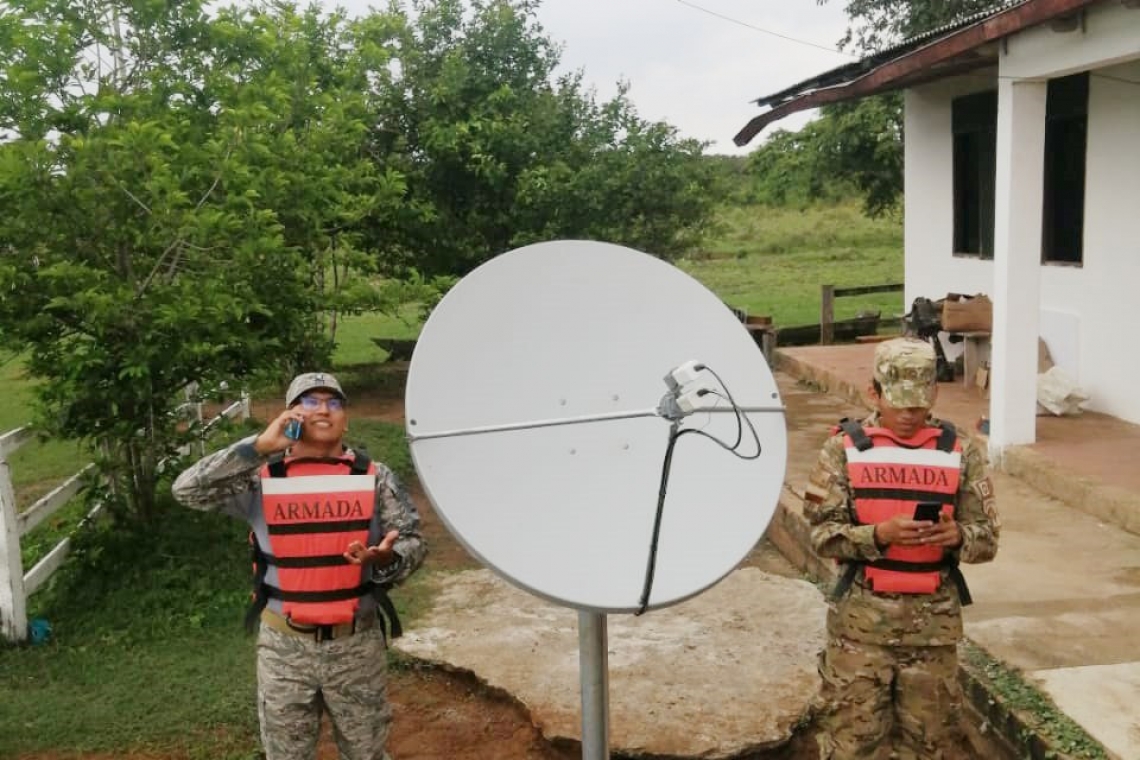 Emplazan antena satelital en Capitanía de Puerto Menor en Beni