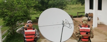 Emplazan antena satelital en Capitanía de Puerto Menor en Beni