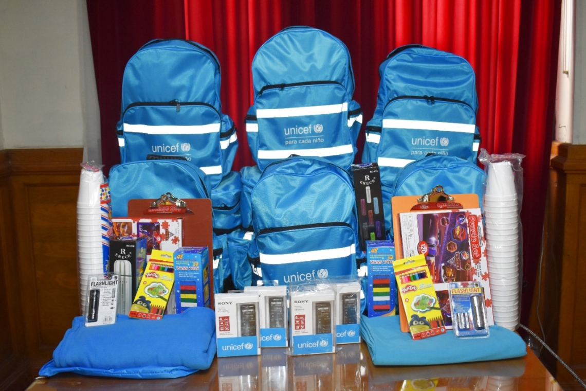 Unicef dona a Fiscalía mochilas de reacción inmediata para atención de la niñez y adolescencia