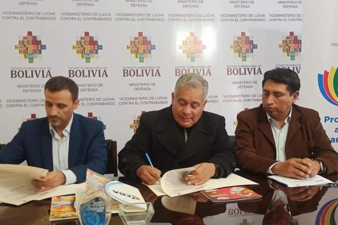 EBA y Viceministerio Anticontrabando firman acuerdo para evitar contrabando de alimentos