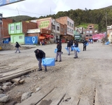 Tiquina fue sometido a jornada de limpieza por los navales del Cuarto Distrito