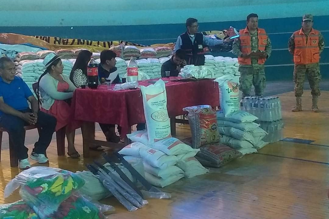 En Punata 101 familias damnificadas por inundaciones reciben ayuda humanitaria 