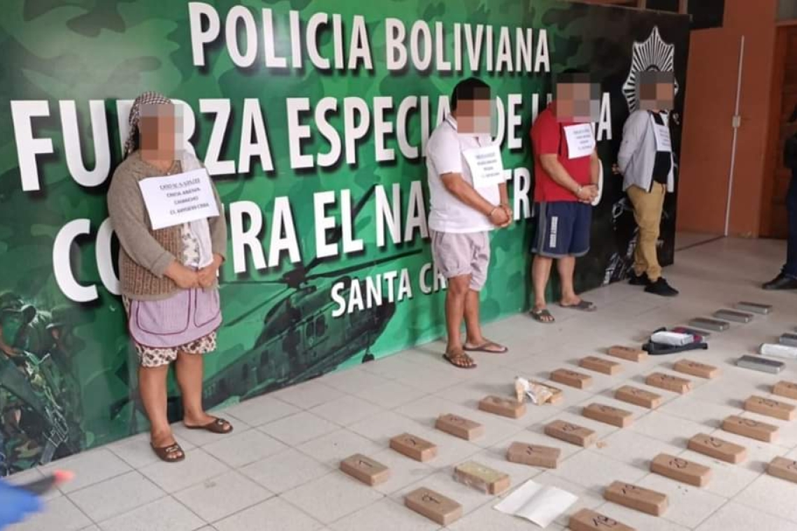 Fuerza antidroga confisca 64 kilos con 390 gramos en Cochabamba, La Paz y Santa Cruz