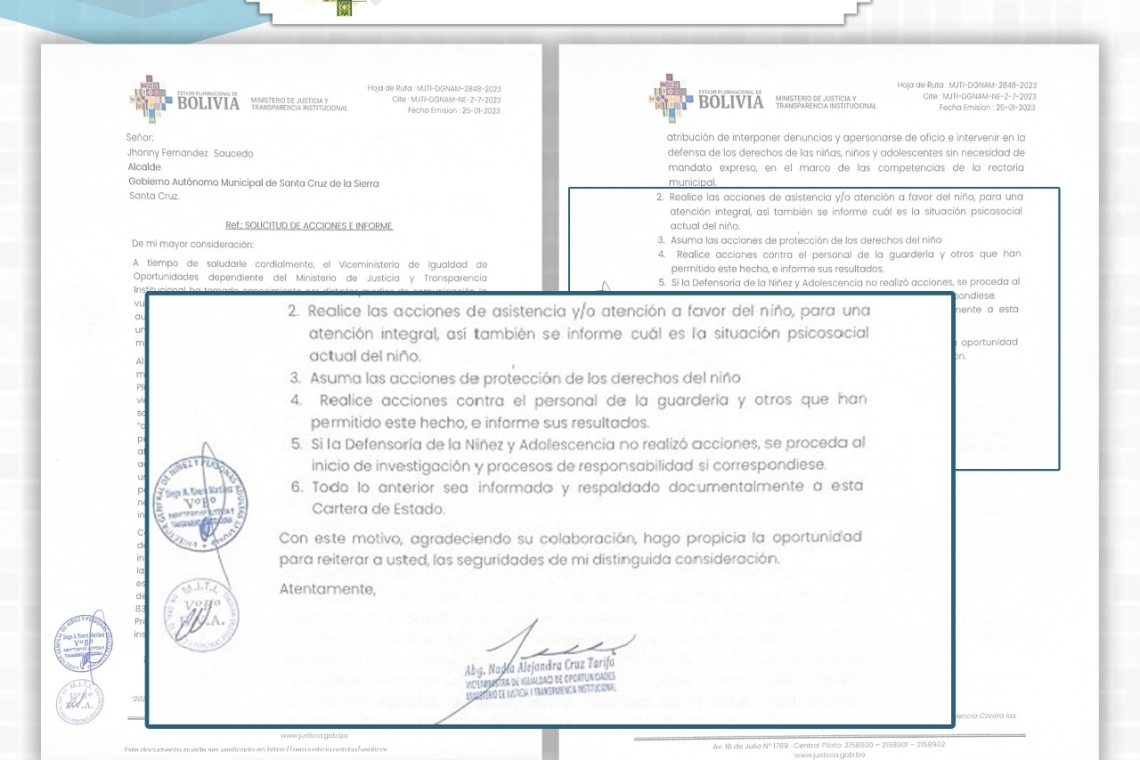 VIO pide se garantice la protección del niño maltratado en guardería cruceña