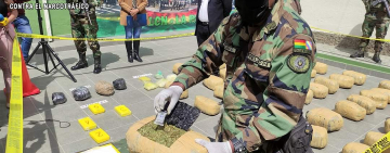 La Paz: FELCN incauta 120 kg de cocaína-marihuana y una afectación de $us181.000