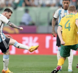 Otro récord para Lionel Messi: anotó a los 79 segundos del amistoso ante Australia y marcó el gol más rápido de su carrera