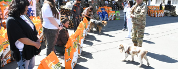 El Ejército entrega 17.000 kilos de alimentos para canes 