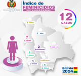 Bolivia registra en dos meses 12 casos de Feminicio y 7 de Infanticidio