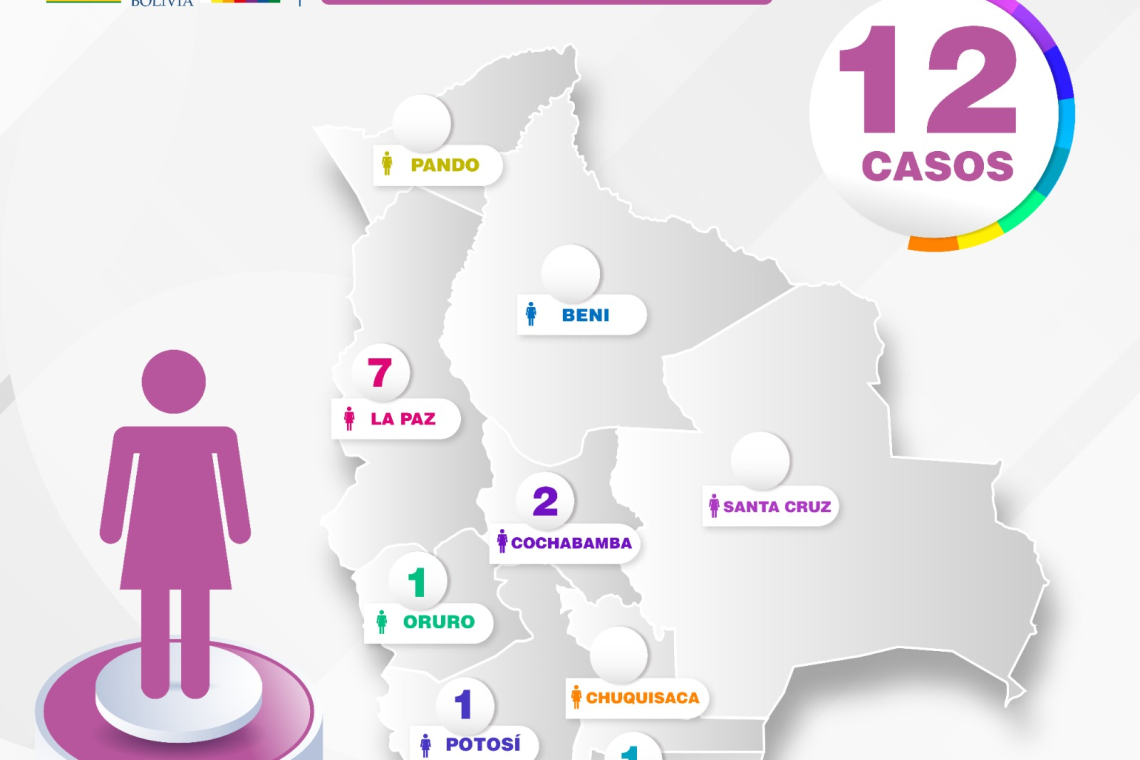 Bolivia registra en dos meses 12 casos de Feminicio y 7 de Infanticidio