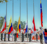 Izan banderas de siete países y se da la bienvenida a las delegaciones de los Comités Olímpicos de los Juegos Bolivarianos