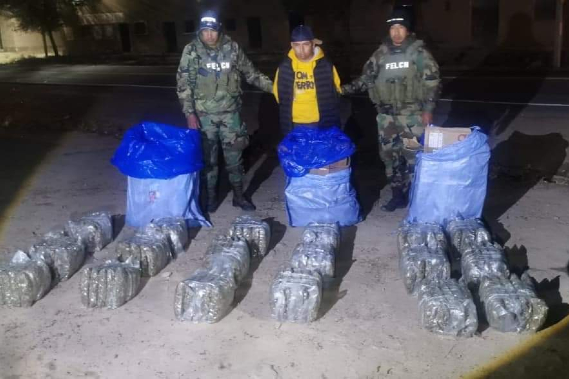 FELCN secuestra 90 kilos de marihuana en carretera La Paz-Tarija