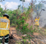En Isla Suárez frontera con Brasil marinos sofocan focos de calor 