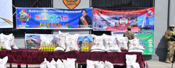 Entregan 108,63 toneladas de ayuda para 13 municipios de La Paz