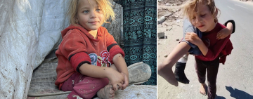 "La cargué porque no podía caminar": una niña de 6 años lleva en hombros a su hermana herida en Gaza 