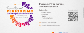 Lanzan convocatoria del Premio Nacional de Periodismo 2025 para promover la igualdad y el empoderamiento económico de las mujeres