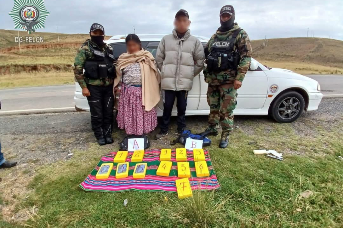 En frontera con Perú cae una pareja en poder de 12,3 klios de clorhidrato