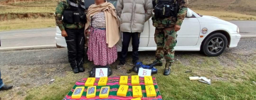 En frontera con Perú cae una pareja en poder de 12,3 klios de clorhidrato