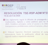 Reglamento limita tiempo de propaganda electoral y transmisión de proclamación de candidatos