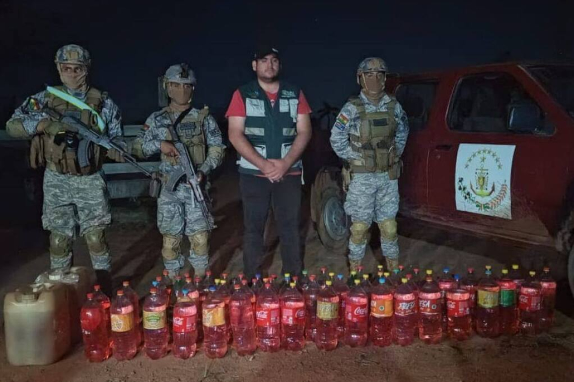 Operativo militar frustra traslado ilegal de más de 200 litros de combustible en Beni