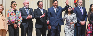 Presidente Arce alerta en Bogotá que la Amazonia enfrenta una crisis