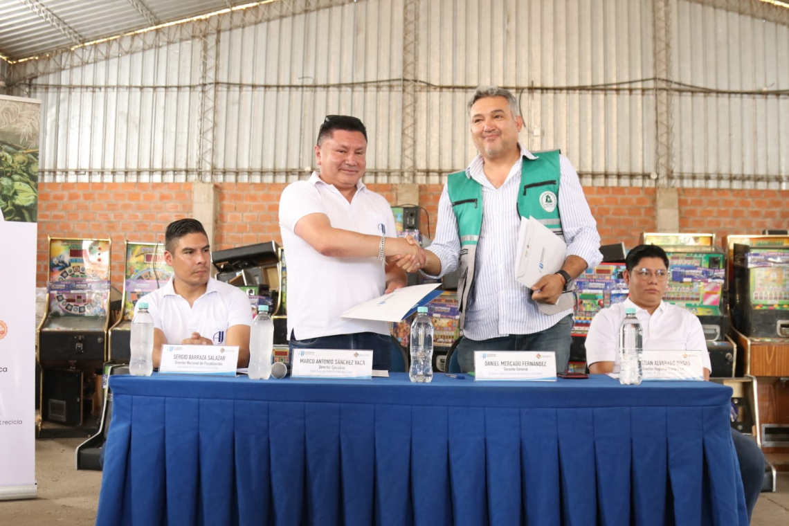 La AJ y Recumet renuevan convenio para destruir 230 medios de juego ilegal comisados