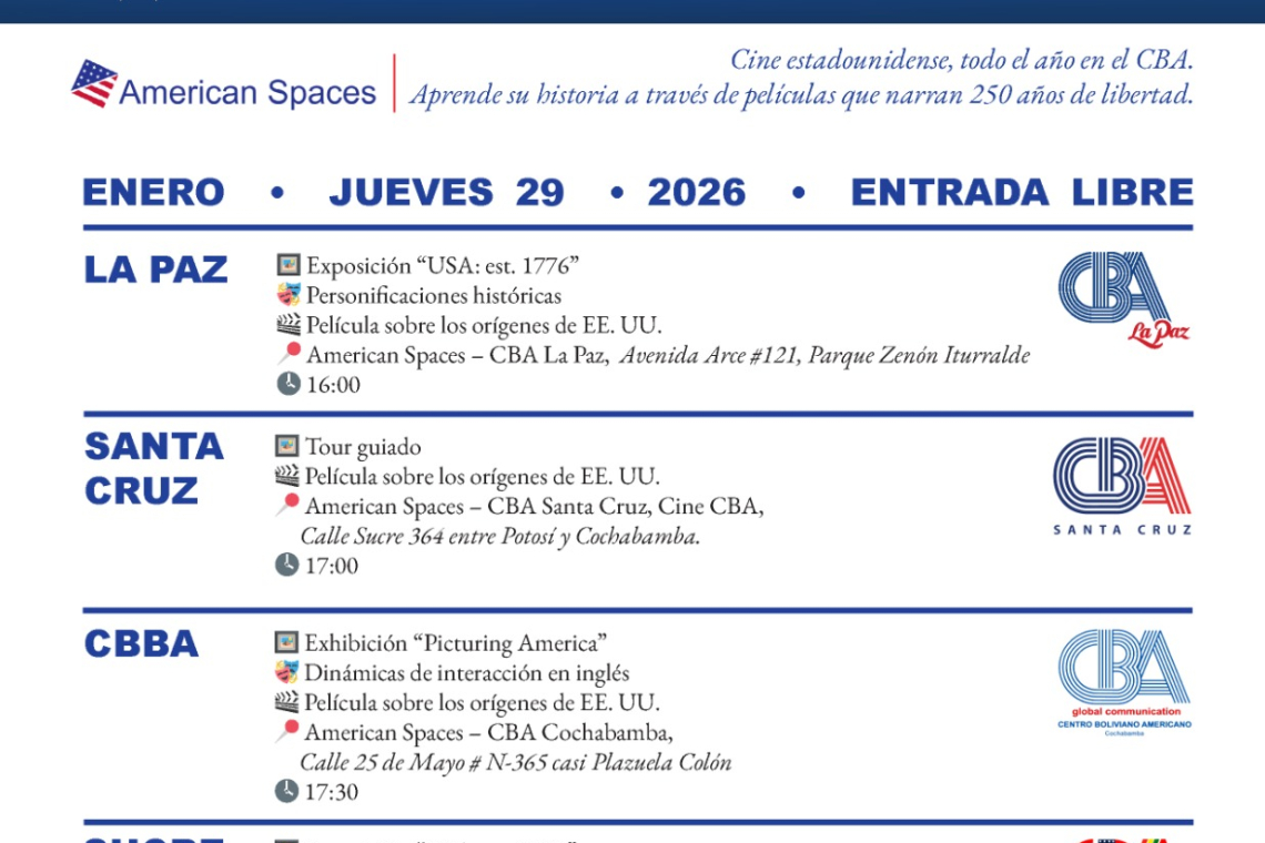 La Embajada de Estados Unidos lanza en Bolivia la campaña global  “Freedom 250”, una celebración de 250 años de independencia e historia 