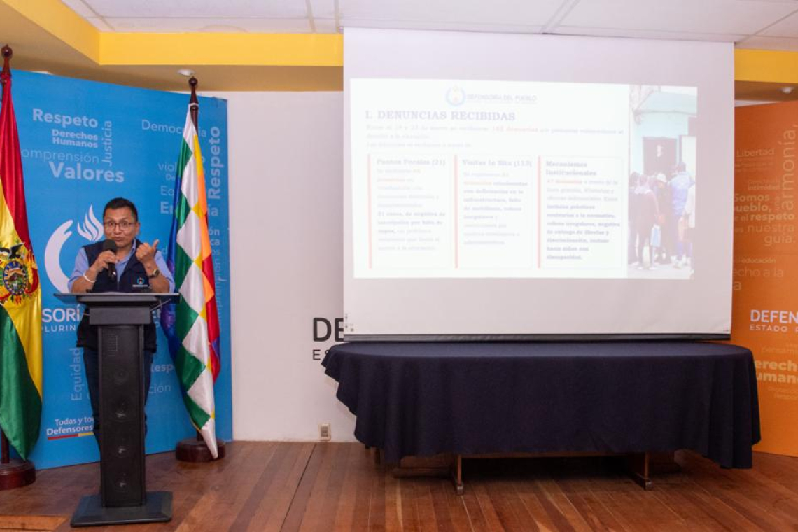 Defensor del Pueblo recibe 143 denuncias y advierte riesgos en unidades educativas