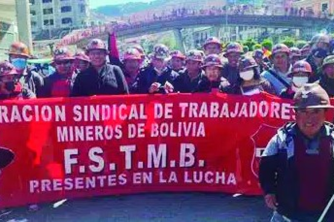 Federación de mineros convoca a paro y bloqueo nacional movilizado 