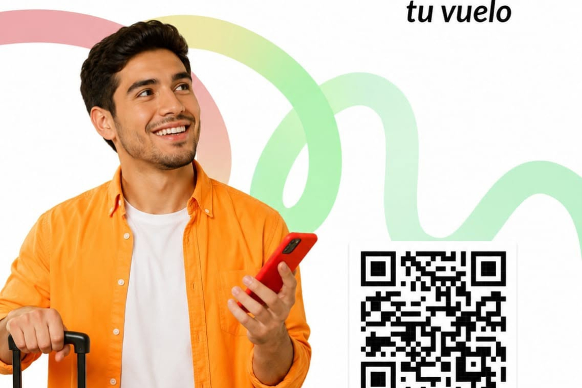 BoA recomienda verificar el estado del vuelo mediante un código QR o un enlace web