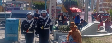 PMN de la Armada monta guardia en La Paz en apoyo a la seguridad ciudadana