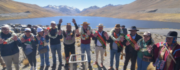 Presidente entrega la presa Taypichaca para garantizar agua en el altiplano paceño