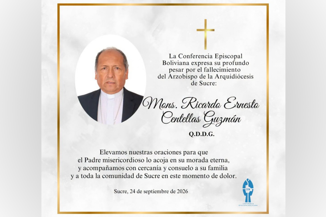  Luto en la Iglesia boliviana: fallece Ricardo Centellas, el arzobispo de Sucre y Gran Canciller de la UCB 
